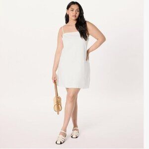 The Drop Womens Seville Linen Mini Shift Dress White Size XXL NWT